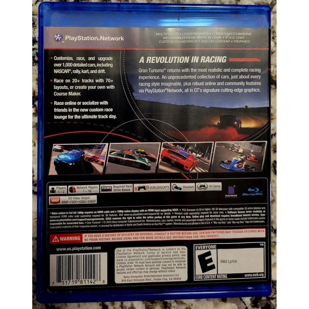 SONY PLAYSTATION 3 PS3: GRAN TURISMO 5, CIB, MANUAL, TESTED, VG COND, FAST SHIP